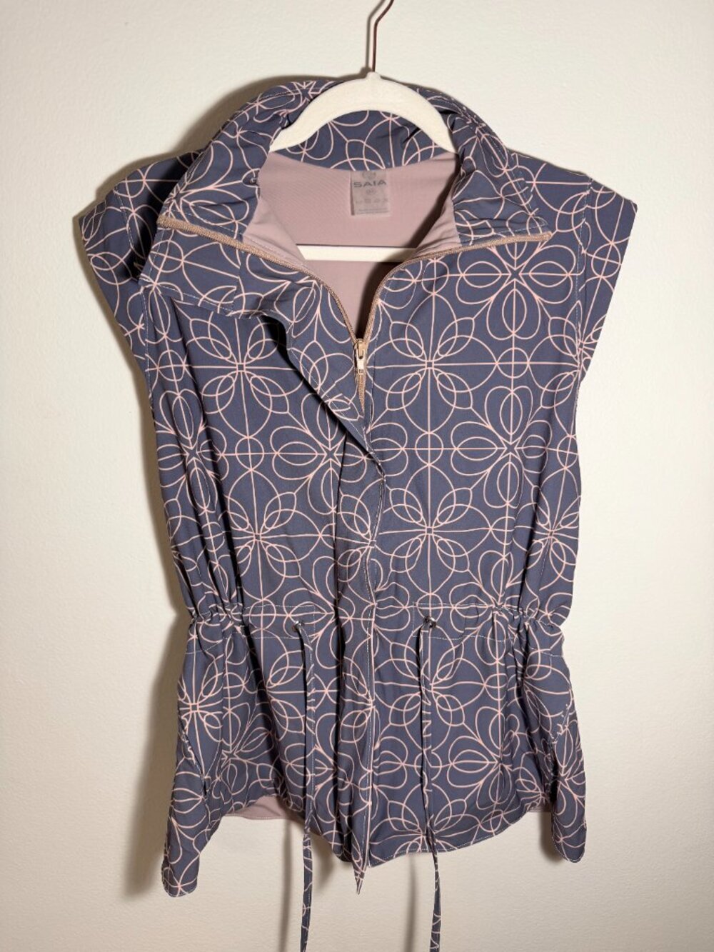 Saia Geometric Print Lightweight Jacket Vest Size M